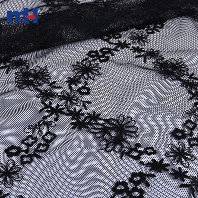 Black Net Lace Fabric