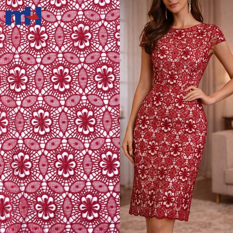 Water-Soluble Embroidered Allover Lace Fabric