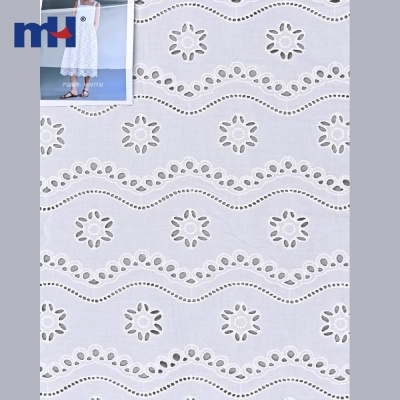 Embroidered Eyelet Cotton Fabric