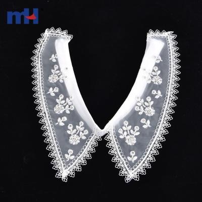 Embroidered Fake Shirt Detachable Collar