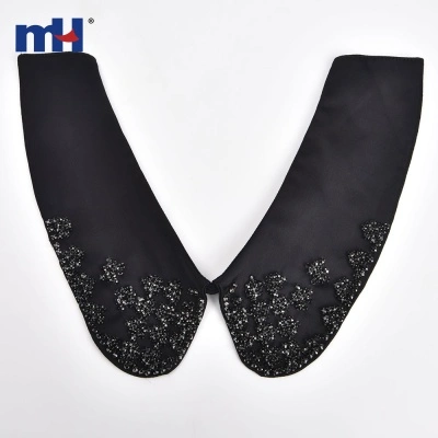 Faux Shirt Lace Collar with Rhinestone